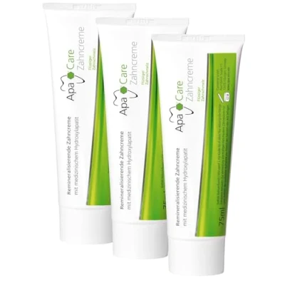 Abbildung von ApaCare Remineralisierende Zahncreme mit flüssigem Zahnschmelz Stärkt, glättet und hellt die Zähne auf Für empfindliche 3 x 75 ml