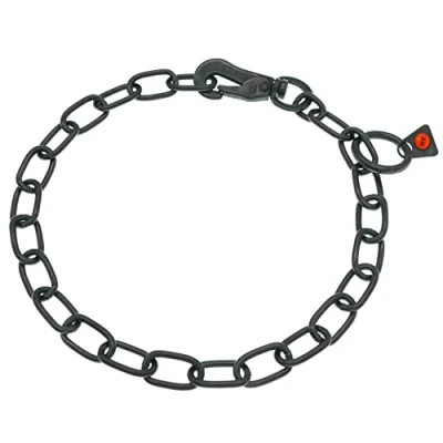 Abbildung von Sprenger Hundehalskette mit Haken aus Edelstahl rostfrei 3 mm I Größe individuell einstellbar Halskette schwarz, 45 cm