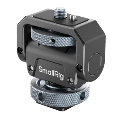 Abbildung von SMALLRIG Kamera Monitor Mount Lite mit Cold Shoe Adapter, 360 schwenkbar und 180 neigbar Halterung für Feldmonitor, LED, Max. Tragfähigkeit bei 90 Neigung 3,2 kg 3809