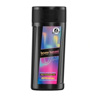 Abbildung von bruno banani bb Energy Duschgel, 3 in 1 Formel für Gesicht, Körper und Haare, vegane Formel, dermatologisch getestet, frei von Tensiden auf Sulfatbasis, 250 ml