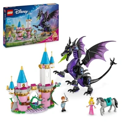 Abbildung von Lego ǀ Disney Princess Malefiz als Drache, Fantasy Spielset für Kinder und Fans von Dornröschen, Geschenkidee Mädchen Jungen ab 7 Jahren, Aurora Spielzeug 43240