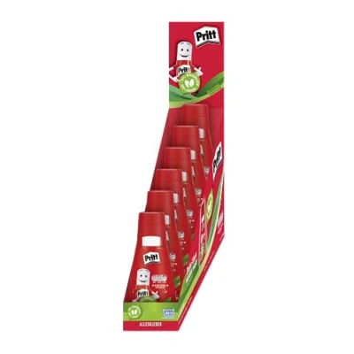 Abbildung von Pritt Alleskleber, schnell trocknender Kleber mit einfacher Anwendung, lösemittelfreier Flüssigkleber für Kinder, transparenter Bastelkleber viele Bastelmaterialien, 6x100g