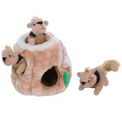 Abbildung von Outward Hound Hide A Squirrel Puzzle Plüsch Hundespielzeug mit Eichhörnchen, S, braun, 31001
