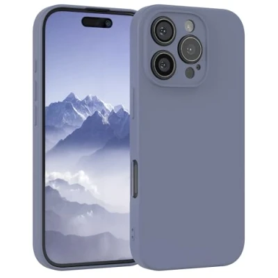 Abbildung von EAZY Case Silikonhülle für iPhone 16 Pro Hülle Silikon weich stoßfeste Handyhülle Schutzhülle mit Kameraschutz Dünn Premium Schutz Cover TPU Phone Bumper in Stahl Blau