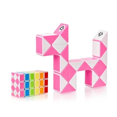 Abbildung von CUBIDI® Original Magic Snake 24 Blöcke Rosa Knobelspiele für Kinder und Erwachsene Ideal als Mitgebsel Kindergeburtstag, Kindergeburtstag Gastgeschenke oder kleine Geschenke