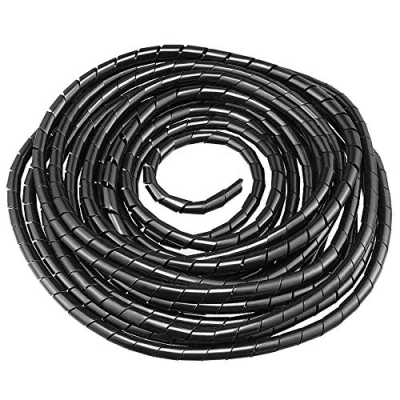 Abbildung von GTIWUNG Kabelschlauch Kabelspirale Spiralband Kabelschutz, Flexibler Spiralschlauch Kabelorganisation, Schwarz, 8mm Durchmesser und 12m Länge