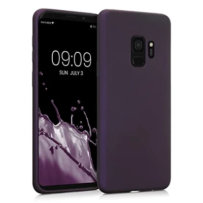 Abbildung von kwmobile Case kompatibel mit Samsung Galaxy S9 Hülle Schutzhülle aus Silikon metallisch schimmernd Handyhülle Metallic Brombeere