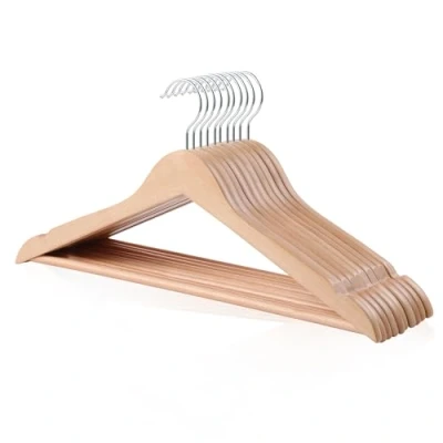 Abbildung von Amazon Basics Holz Kleiderbügel für Anzüge, 44x22cm, Natürlich, 10er Pack