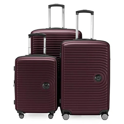 Abbildung von HAUPTSTADTKOFFER Mitte 3er Kofferset Handgepäckskoffer 55 cm, mittelgroßer Koffer 68 cm + großer Reisekoffer 77 Hartschale ABS, TSA, Burgund