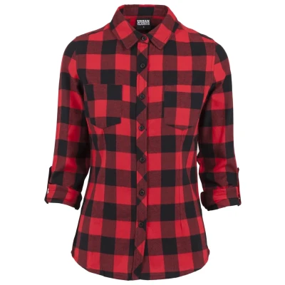 Abbildung von Urban Classics Hemdbluse, Damen, Größe: Large, Black/red