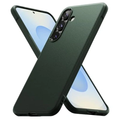 Abbildung von Ringke Onyx [Fester Griff] Kompatibel mit Samsung Galaxy S25 Hülle, rutschfeste Anti Fingerabdruck Stoßfeste Kratzfeste TPU Schutzhülle Dark Green