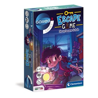 Abbildung von Clementoni Escape Game Die verlassene Schule Gesellschaftsspiel zum Knobeln &amp; Rätseln inkl. Hinweiskarten und Requisiten Familienspiel ab 8 Jahren 59228