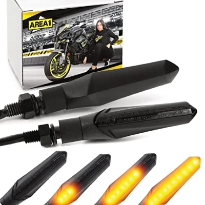 Abbildung von Area1 E Mark Led Motorrad Laufeffekt Blinker Lauflicht Sequentiell Schwarz Universal Quad ATV Lauflichtblinker IP67 Prüfzeichen