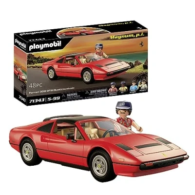 Abbildung von PLAYMOBIL Famous Cars 71343 Magnum, P.I. Ferrari 308 GTS Quattrovalvole, Supersportwagen, Sammlerstück für Autofans, Spielzeug Sammler und Kinder ab 5 Jahren