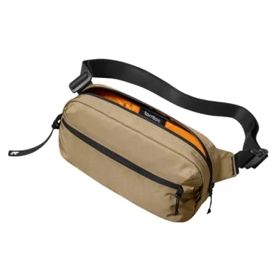 Abbildung von tomtoc 3,5 Liter Sling Bag für Herren Damen, Anti Diebstahl Umhängetasche Bauchtasche Brusttasche mit RFID Schutz, Wasserabweisend Leicht Gürteltasche Crossbody Alltag Reise, Braun