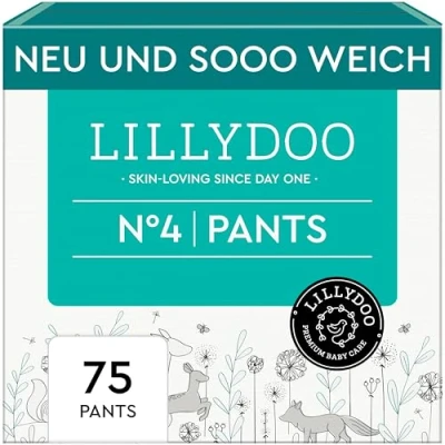 Abbildung von LILLYDOO Baby Windeln Pants Größe 4 (9 14 kg), Halbmonatsbox (75 Höschenwindeln), Sicherer Auslaufschutz Hautfreundlich, Weich &amp; Ohne Lotionen für empfindliche Haut, Dermatologisch getestet