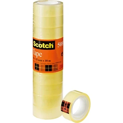 Abbildung von Scotch 508 Transparentes Klebeband, 10 Rollen, 15 mm x m Allzweck klebeband für die Reparatur, Verschließen von Dokumenten
