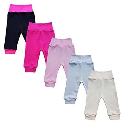 Abbildung von MEA Baby Unisex Hose aus 100% Baumwolle im 5er Pack/Pumphose, Babyhose für Jungen Mädchen, Schlupfhose (80, Mädchen2)
