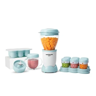Abbildung von nutribullet Baby, Mixer für Babynahrung, Elektrischer Mixer, 200 Watt Leistung, 6 Gläschen, Gefrierschale, Silber