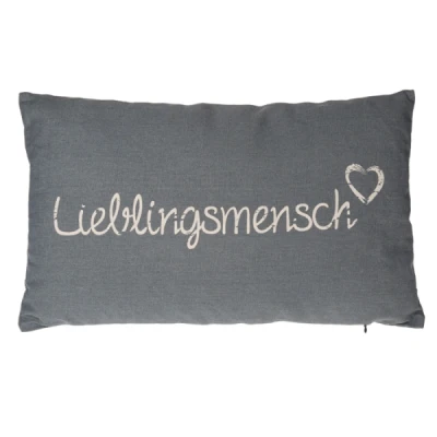 Abbildung von Grau gefärbtes Deko Kissen, Lieblingsmensch