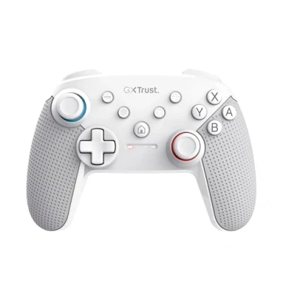 Abbildung von Trust Gaming GXT 1246W Muta Bluetooth Nintendo Switch Controller, Controller mit Play and Charge Kabel, Dual Shock Vibration, 15h Spielzeit, Aufladbarer Akku, für Lite, OLED, Weiß