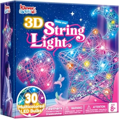 Abbildung von Klever Kits 3D String Art Kit für Kinder, Bastelsets Kinder ab 8 9 10 11 12 Jahren, DIY Laternen Basteln Jungen und Mädchen, Laterne Handgefertigte Dekorationen Geburtstags Geschenke