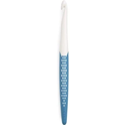 Abbildung von Prym, poolblau 218491 Woll Häkelnadel Ergonomics, Kunststoff, 9,0 mm 18 cm