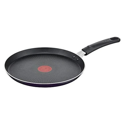 Abbildung von Tefal D52610 Resist Crêpepfanne 25 cm sichere Titanium Antihaftversiegelung Thermo Signal Temperaturindikator leichte Reinigung Flame Protect Technologie Schwarz nicht induktionsgeeignet