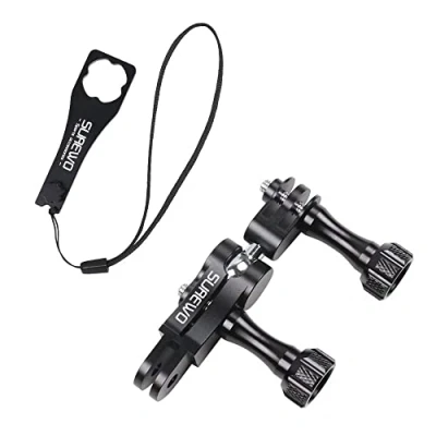 Abbildung von SUREWO Aluminium Kugelgelenkhalterung mit Aluminiumschlüssel für GoPro Hero 13/12/11/10/9/8/7 / (2018) 6/5 Schwarz, 5/4 Session,DJI Osmo Action, AKASO/APEMAN/Crosstour, Xiaomi YI und mehr