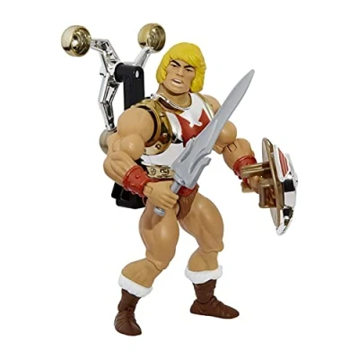 Abbildung von Masters of the Universe HDT22 Origins Deluxe He Man mit fliegenden Fäusten, 14 cm große Actionfiguren, zum Spielen und Sammeln, Spielzeug Geschenk für Kinder ab 6 Jahren erwachsene Sammler