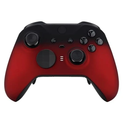 Abbildung von eXtremeRate Front Gehäuse für Xbox Elite Series 2/Series 2 Core Controller,DIY Ersatz Hülle&amp;Thumbsticks Accent Ring Case Shell Set Gamepad Modell 1797 Verlaufende Schwarz Rot
