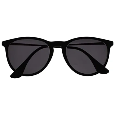 Abbildung von OPULIZE Jet Sonnen Leser Brille Stilvoller großer Designer Rahmen Kratzfest Getönte Linse UV400 Schutz Schwarzgummierte Vorderseite Silber Bügeln Schwarz Spitzen Herren Damen S96 1+1.00