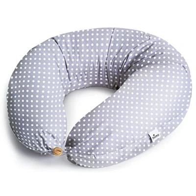 Abbildung von Niimo XXL Schwangerschaftskissen &amp; Stillkissen Seitenschläferkissen mit Bezug aus 100% Baumwolle, Waschbares Komfortkissen Erwachsene, Lagerungskissen (200 cm x 70 cm)