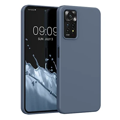 Abbildung von kwmobile Hülle kompatibel mit Xiaomi Redmi Note 11 Pro / (5G) 12 (4G) Silikon Handy Case Handyhülle weiche Oberfläche kabelloses Laden Blaugrau