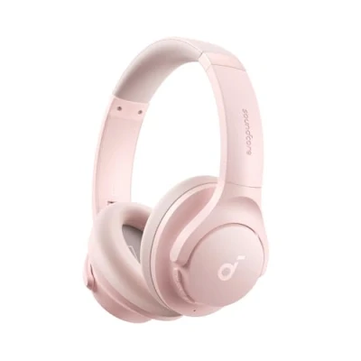 Abbildung von soundcore by Anker Q20i kabelloser Bluetooth Over Ear Kopfhörer mit Hybrid Active Noise Cancelling, 40h Spielzeit im ANC Modus, Hi Res Audio, tiefer Bass, Personalisierung per App(Rosa)