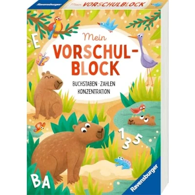 Abbildung von Ravensburger Mein Vorschul Block: Buchstaben, Zahlen, Konzentration, Rätselblock ab 5 Jahre für die Vorschule, Vorbereitung auf Einschulung