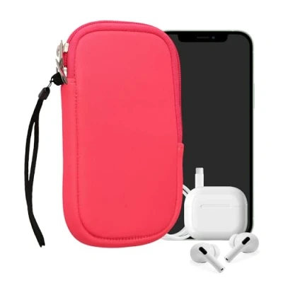 Abbildung von kwmobile Handytasche für Smartphones L 6,5&quot; Neopren Handy Hülle Neon Pink Tasche 16,5 x 8,9 cm Innenmaße