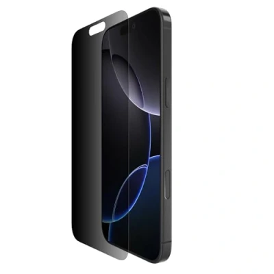 Abbildung von Belkin ScreenForce InvisiGlass iPhone 16 Pro Max Sichtschutz, kratzfester Schutzfolie aus recyceltem Glas, Positionierungsschale für blasenfreie Applikation, Displayschutz