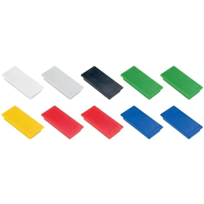 Abbildung von FRANKEN Magnete Rechteckig, 10 Stück, Hochwertige Haftmagnete für Büro, Haushalt, Werkstatt, ideal Whiteboards, Kühlschrank, Plantafeln oder Schaukästen, 23 x 50 mm, Bunt, HM2350 99