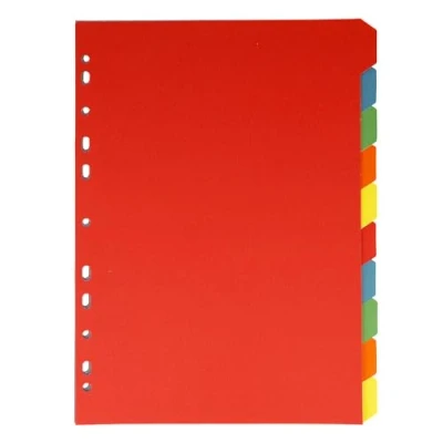 Abbildung von Westcott Register für Ordner A4 Trennblätter Din 10 farbige Tabs in 5 Farben als Organizer Robuste 160g/m² mit Eurolochung E 1733312 00