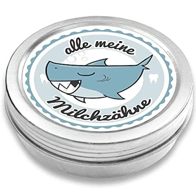 Abbildung von Milchzahndose für Jungen &amp; Mädchen, Metall, silber farben, Zahnfee Geschenke, Dose, Zahnbox, Zahndose Milchzähne, Baby Tooth Box, Aufbewahrung Zahn Box Kinder