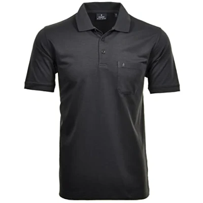 Abbildung von RAGMAN Herren Kurzarm Softknit Poloshirt Medium, Anthrazit 019