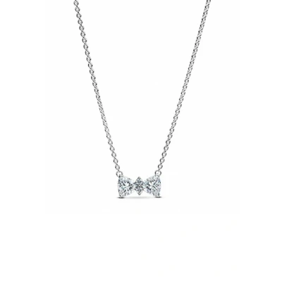 Abbildung von PANDORA Timeless Funkelnde Schleife Halskette aus Sterling Silber mit Zirkonia, Größe 45cm, 393509C01 45