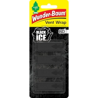 Abbildung von Wunder Baum Vent Wrap Lufterfrischer fürs Lüftungsgitter Bietet lang anhaltenden Duft Unauffälliges DesignBlack Ice, 4 Stück
