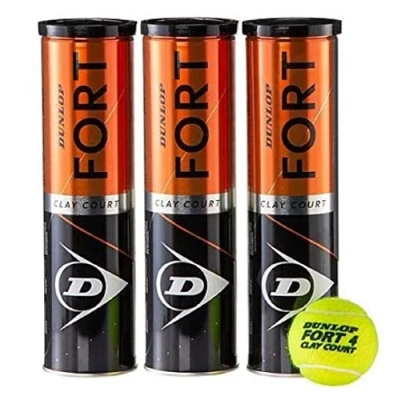 Abbildung von DUNLOP FORT CLAY COURT Packung mit 12 Bolas, 3 Dosen x 4 Bälle