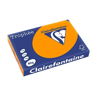Abbildung von Clairefontaine 1762C Ries Druckerpapier / Kopierpapier Trophee, intensive Farben, DIN A3, 80g, 500 Blatt, Orange, 1