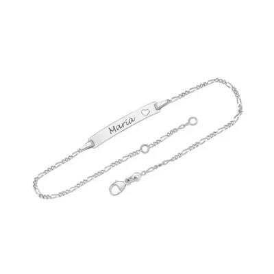 Abbildung von personalisierbares 375er Weißgold Armband mit Herz Armbänder