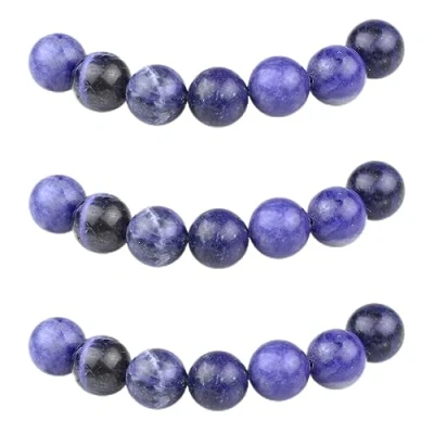 Abbildung von MJDCB Perlen zum Auffädeln 10mm 35 stück Blau Sodalith Halbedelsteine mit Loch Natürliche Lose Runde Steinperlen für Herstellung Schmuck Armbänder Halsketten