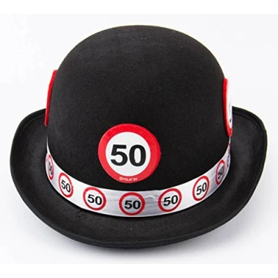 Abbildung von Folat 8714572623506 FilzHut Verkehrsschild 50 Geburtstag, Schwarz