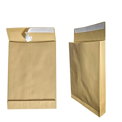 Abbildung von Unbekannt 25 x Faltumschläge B4 A4 braun 250 353 mm 4 cm gefalteter Boden selbstklebend mit Abziehstreifen 130 g/m Musterbeutel